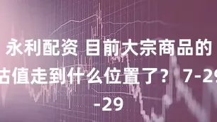 永利配资 目前大宗商品的估值走到什么位置了？ 7-29